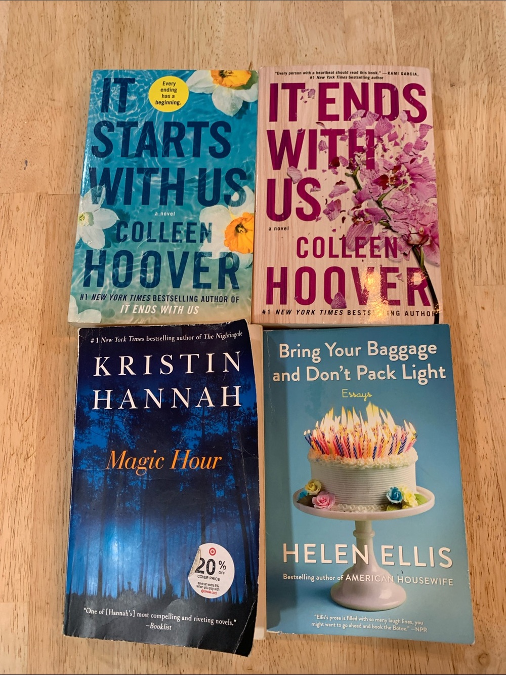 Beach Reads - 4 Books by Colleen Hoover, Kristin Hannah, Helen Ellis